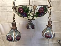 real leaded stained glass hanging light