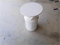 C4- SMALL BLUE VALLEY MILK CAN TABLE
