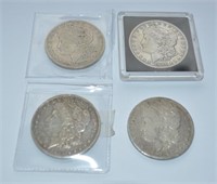 Group (4) Morgan silver dollars, 1889 O,1900 O,