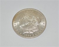 1884 O Morgan silver dollar, AU55