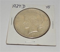 1927 D Peace silver dollar, XF