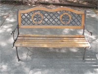 Wood Bench w/ Cast Iron Ends 21 x 31 x 50