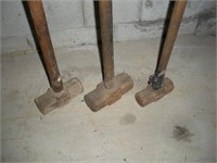 3 Sledge Hammers 1 Lot