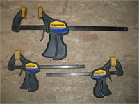 3 Quick Grip Clamps 12-18" 1 Lot