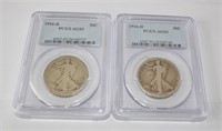 Choice (2) Graded Walking Liberty halves, 1916 D