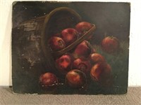 Antique still-life of Apples. Oil on board.