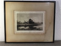 Lithograph, Salisbury. Framed print, 13“ x 10“.