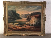 Framed oil on board. Signed and dated, 1966. Some