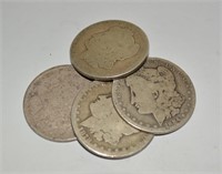 Group (4) Morgan silver dollars: 1878, 1884 O,