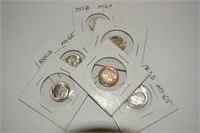 Lot (6) MS64+ silver Roosevelt dimes, assorted