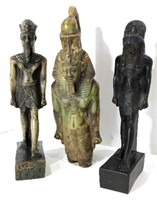 Set of 3 Egyptian Figurines including 2 Pharaohs