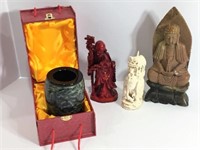 Group of Asian Figurines including Soapstone