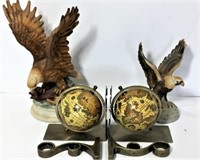 Pair of Eagles and Pair of World Globe Book