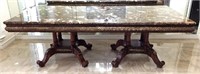 Granite Top Formal Dining Table with Double
