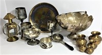 Selection of Brass & Silver Plate Items Including