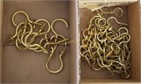 Lot Of Solid Brass Cup Hooks 1” & !.5”