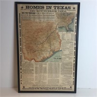 Framed Vintage Poster Promoting Texas