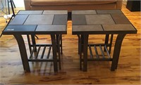 Tile Top Metal End Table