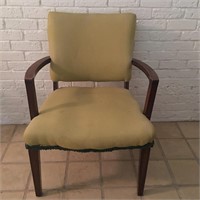 Antique Upholstered Wood Arm Chair