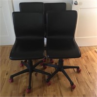 Modern Black Leather Rolling Chair
