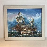 Framed Seascape Painting