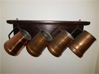 Set of 4 Vintage copper mugs