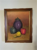 Vintage Oil on canvas fruit Signed