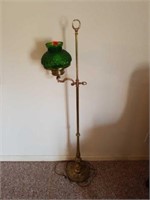 Vintage floor lamp with Green Glass Globe