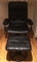 Leather Style Recliner and Ottoman