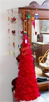 Red feather tree, Christmas mobile