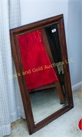 Wood framed beveled mirror