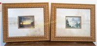 Pr: gilt framed, matted prints