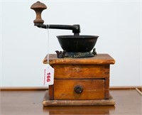 Antique cast iron/wood coffee grinder