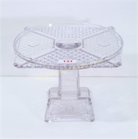 Pressed glass 7" tall cake stand