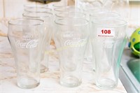Lot: 12 Coca-Cola 6" drinking glasses