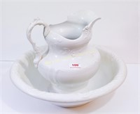 Porcelain pitcher and wash basin