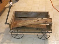 Metal frame wagon with wooden top