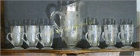 Etched glass 7 pc water set