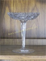 Cut glass 7 3/4" stemmed compote