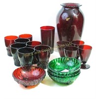 Royal Ruby glassware lot