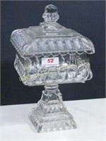 Crystal large covered compote