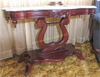 Gorgeous walnut marble top hall table