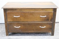 Rustic 2-Drawer Wood Chest
