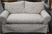 LAZ-BOY Brocade Skirted Love Seat w/ Rolled Arms