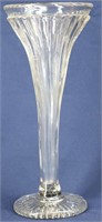 Antique Tall Ribbed Art Glass Vase