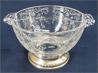 Sterling Etched "CHANTILLY" Pattern Divided Bowl
