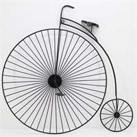 Vtg. High Wheel Bicycle Metal Wall Art