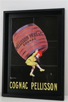 French Tiled Cognac Pellisson Framed Wall Art