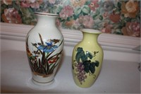 2 Hand Painted Vases
