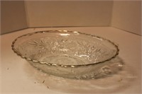 Glass Serving Dish with Gold Trim